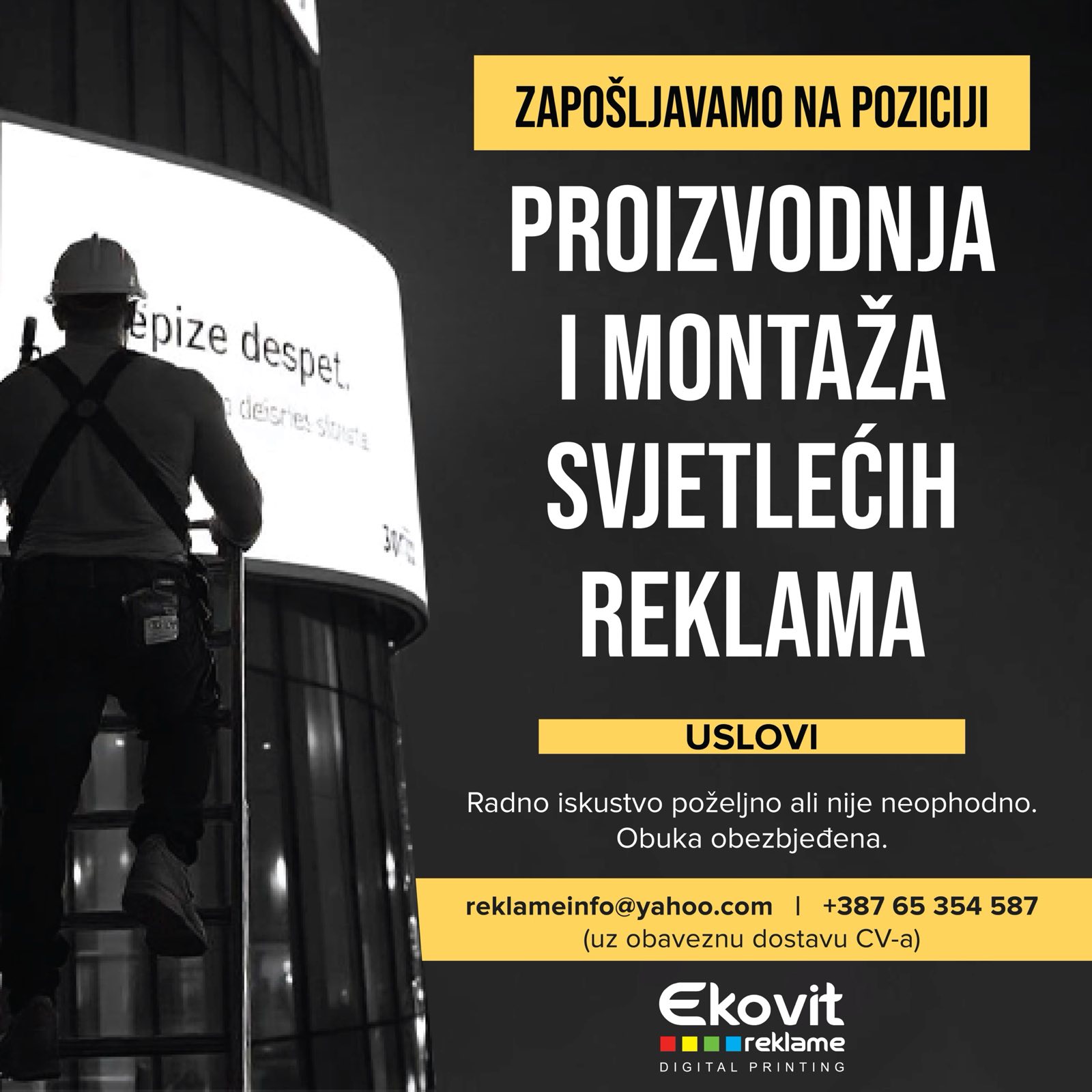 Proizvodnja i montaža svjetlećih reklama